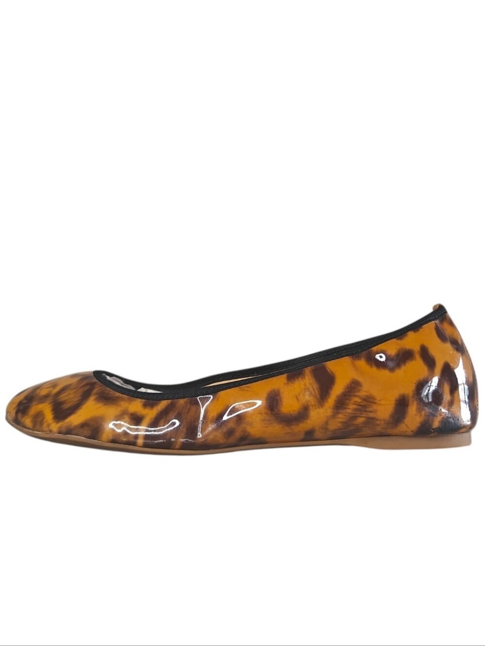 J. Crew Italian Patent Leather Leopard Print Ballet Flats | Size 7.5